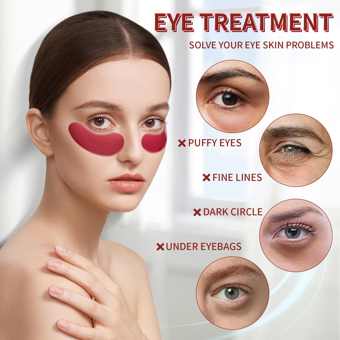 Taimand Under Eye Patches (30 Pairs) - Eye Mask with Amino Acid & Collagen, Cooling Eye Care for Wrinkles, Puffy Eyes & Dark Circles, Treatment for Men & Women