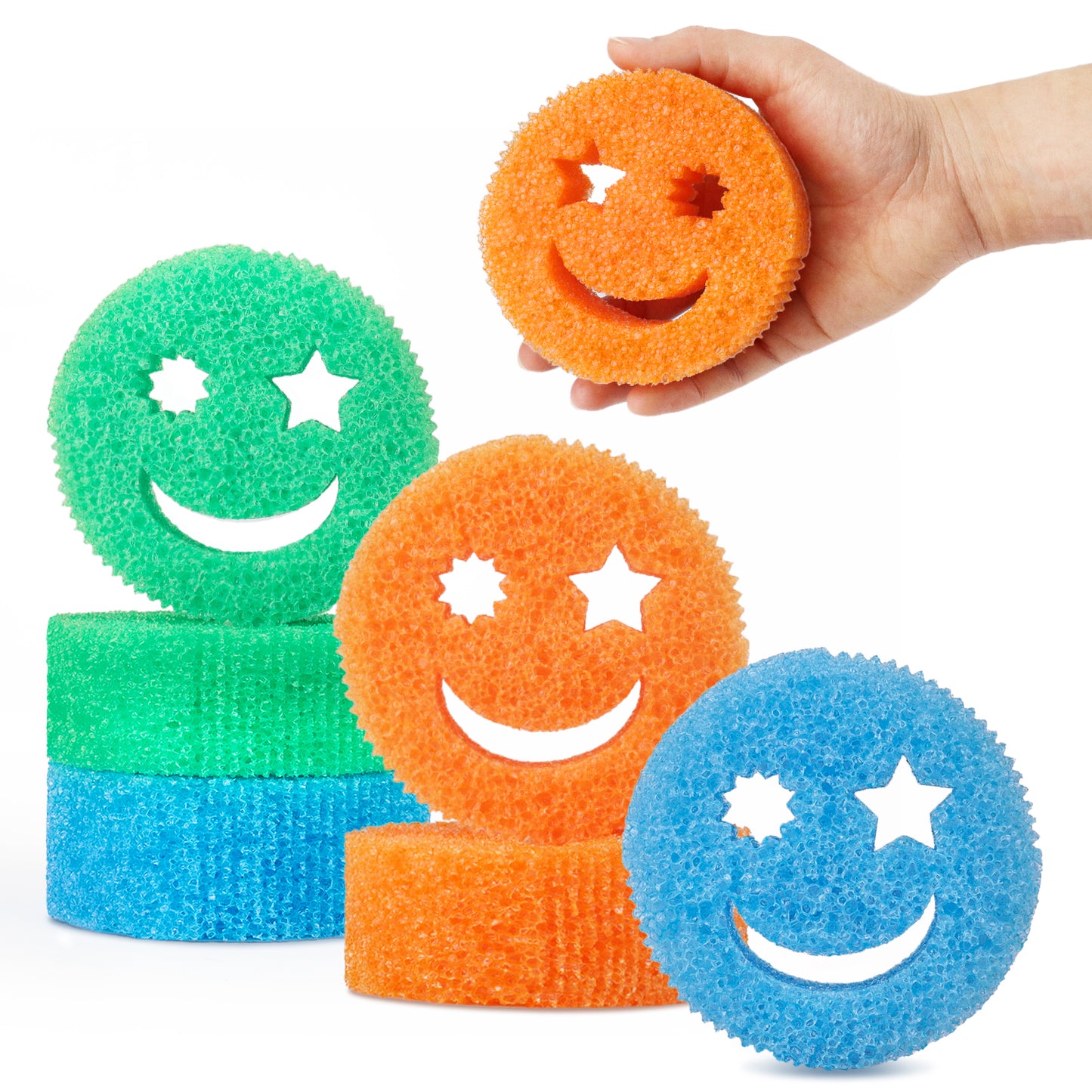 Color Sponge(6 PCS) - Scratch-Free Multipurpose Dish Sponges for Kitchen, Bathroom - BPA Free & Made with Polymer Foam - Temperature Controlled Kitchen Sponge for Dishes, Odor Resistant Scrubber