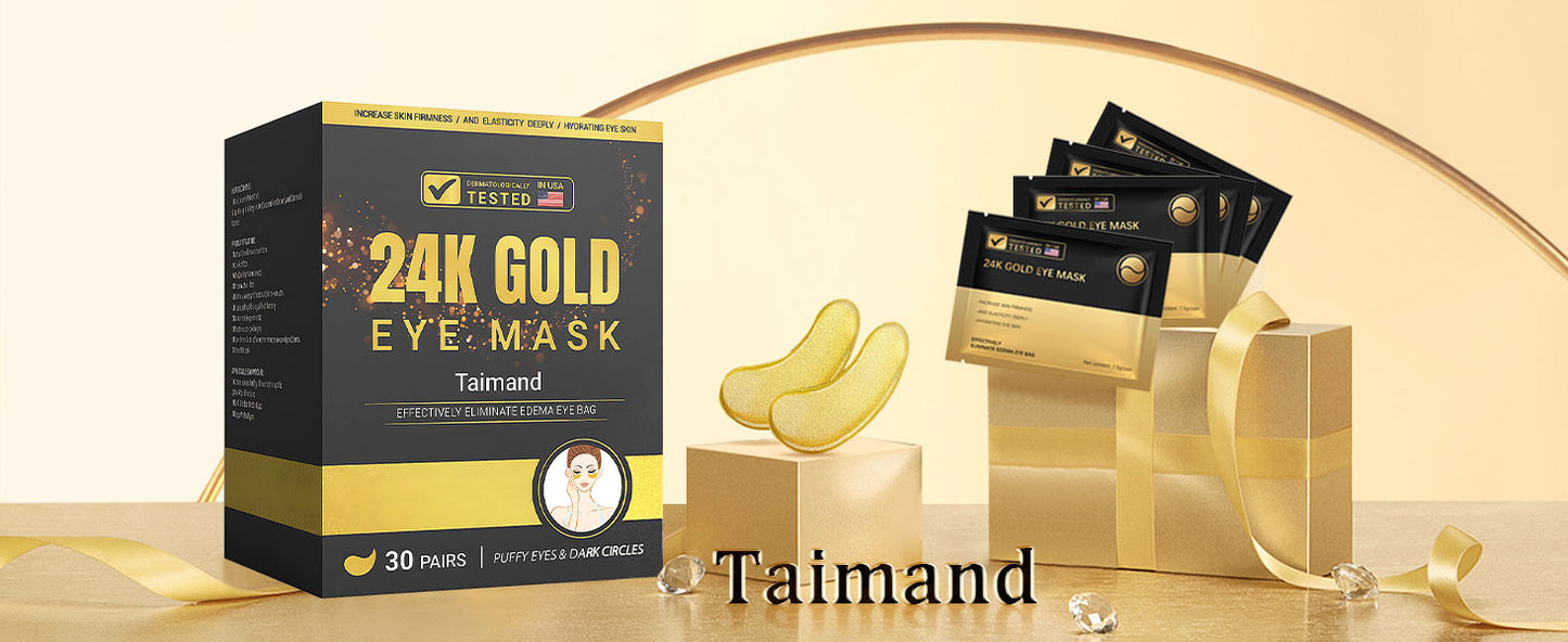 24K Gold Under Eye Mask for Puffy Eyes, Dark Circles